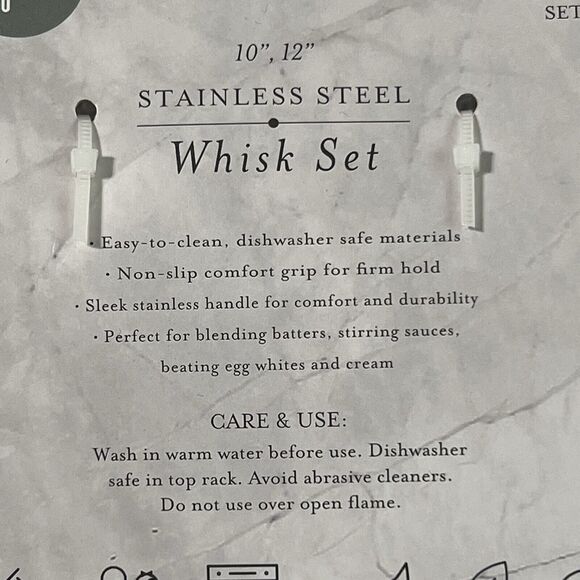 Core Kitchen Balloon Whisk Set of 2 Stainless Steel 10" and 12" Green Hangable - Picture 12 of 12